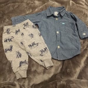 Denim polar bear set